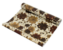 Heart Home Flower Printed Shelf Liners for Kitchen Shelves,cupboards,Wardrobe,Drawer, 5 Mtr- Pack of 2 (Brown)
