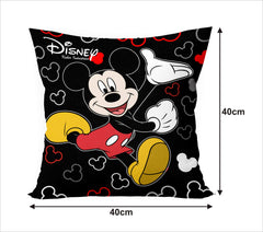 Heart Home Disney Printed Microfibre Filled Cushion Filler 16"x16" (Black)-KUBMART15853 (HHEART015853)