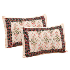 Heart Home Double Bedsheet with 2 Pillow Covers | 160 TC Premium Cotton Bedsheet for Double Bed | Bedsheet for Living Room-Home & Hotels | Dezier Carpet Print | 90x108 Inch | Orange