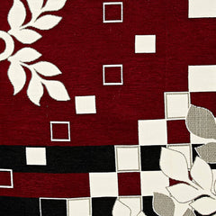 Heart Home Leaf Printed Velvet 4 Seater Center Table Cover,40"x60" (Maroon)-44HH0107