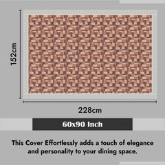 Heart Home Dining Table Cover | PVC Table Cloth Cover | 6-Seater Table Cloth | Table Protector Cover | Table Cover for Dining Table | New Check Table Cover | 60x90 Inch | DTC | Brown