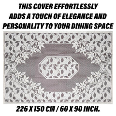 Heart Home Dining Table Cover | Net Table Cloth Cover | 6 Seater Table Cloth | Flower Table Cover | Table Protector | Table Cover for Dining Table | 60x90 Inch | S21 | Maroon