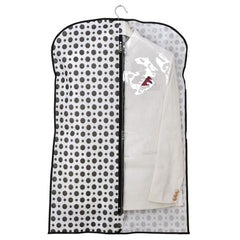 Kuber Industries Polka Dots Printed Half Transparent Non Woven Men's Coat Blazer Cover (Black & White) -KUBMART874