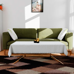 Heart Home Table Cover | Polyvinyl Dining Table Cloth Cover | Center Table Cover | Table Cover for Kitchen Table | Lining Table Cover for Hall Décor | 36x54 Inch | Silver