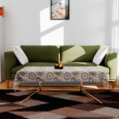 Heart Home Table Cover | PVC Dining Table Cover | Table Cloth | Center Table Cover | Table Cover for Kitchen Table | Rangoli Table Cover for Hall Décor | 48x60 Inch | White