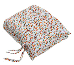 Heart Home Flower Printed Microfiber Back & Seat Cushion for Indoor/Outdoor Patio Chair, Rocking Chair, Office Chair, Reclining Chairs with Ties, 18 * 46 Inch- Pack of 2 (White)