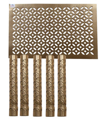 Heart Home Stain & Heat Resistant, Non-Slip Rectangular Soft Leather Table Placemats, Set of 4 (Gold)