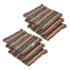 Heart Home Floor Cleaning Pocha | Multi Lining Duster Cloth | Cotton Reusable Sweeping Cloth For Home | Kitchen | 22x22 Inch | Pack of 6 | Multicolor