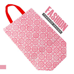 Heart Home Shopping Handbag | Grocery Handbag | Shopping Bag | Grocery Shopping Bag | Reusable Shopping Bags | Vegetable Bag | Star-Print Carry Bag | Pack of 6 | Pink