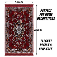 Kuber Industries Carpet | Velvet Floor Mat | Carpet for Hall | Carpet for Living Room | Carpet for Bedroom | Area Rug | Solid Prayer Mat |Heavy V.V Carpet | 5x7 Feet | Maroon