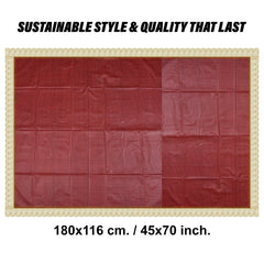 Kuber Industries Dining Table Cover | Kitchen Dining Tablecloth | 4 Seater Center Table Cover | Dining Table Cover for Hall Décor | Barik Check Kitchen Tablecloth | 45x70 | Maroon