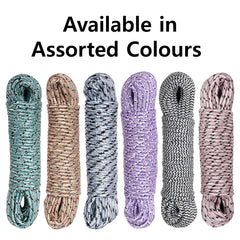 Heart Home Cloth Drying Rope | Nylon Synthetic Laundry Line Rope | Laundry Clothesline | Cloth Drying Wire Synthetic Rope | Clothes Drying Line | 20 MTR | Pack of 2 | Multicolor