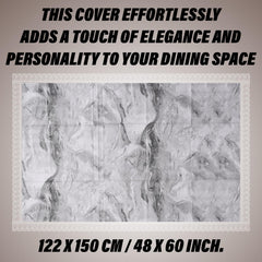 Heart Home Table Cover | PVC Dining Table Cover | Table Cloth | Center Table Cover | Table Cover for Kitchen Table | Marble Table Cover for Hall Décor | 48x60 Inch | Gray