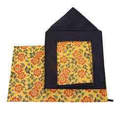 Kuber Industries Flower Design Non-Woven 4 Pieces Shirt Stacker Wardrobe Organizer (Yellow) - CTKTC23235