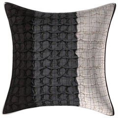 Kuber Industries Checkered 3 Piece Cotton Cushion Cover - 17"x17", Grey
