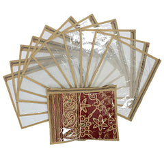 Heart Home PVC 12 Pieces Single Packing Saree Cover (Brown) - CTHH10248