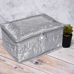 Heart Home Makeup Storage Bag | Vanity Organizer | Locker Makeup Kit | Cosmetic Organizer for Travel | Makeup Kit for Woman | 12 Detachable Pouch | Frill Jewellery Organizer | Gray