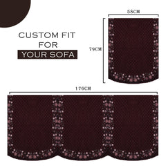 Heart Home Sofa Cover | Velvet Sofa Slipcover Set | Digital Painting Quilted Sofa Set | Suede Ultra Sonic Couch Cover | 5 Seater Sofa Cover for Living Room & Hall | 10 Piece | Maroon