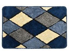 Heart Home Rhombus Design Soft, Lightweight Velvet Door Mats for Entry, Patio, Porch, Bedroom, Living Room (Blue)-50HH01090