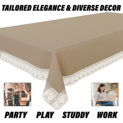 Kuber Industries Center Table Cover | Kitchen Dining Tablecloth | 4 Seater Center Table Cover | Center Table Cover for Hall Décor | Dot Design Tablecloth | CTC | 40x60 | Golden