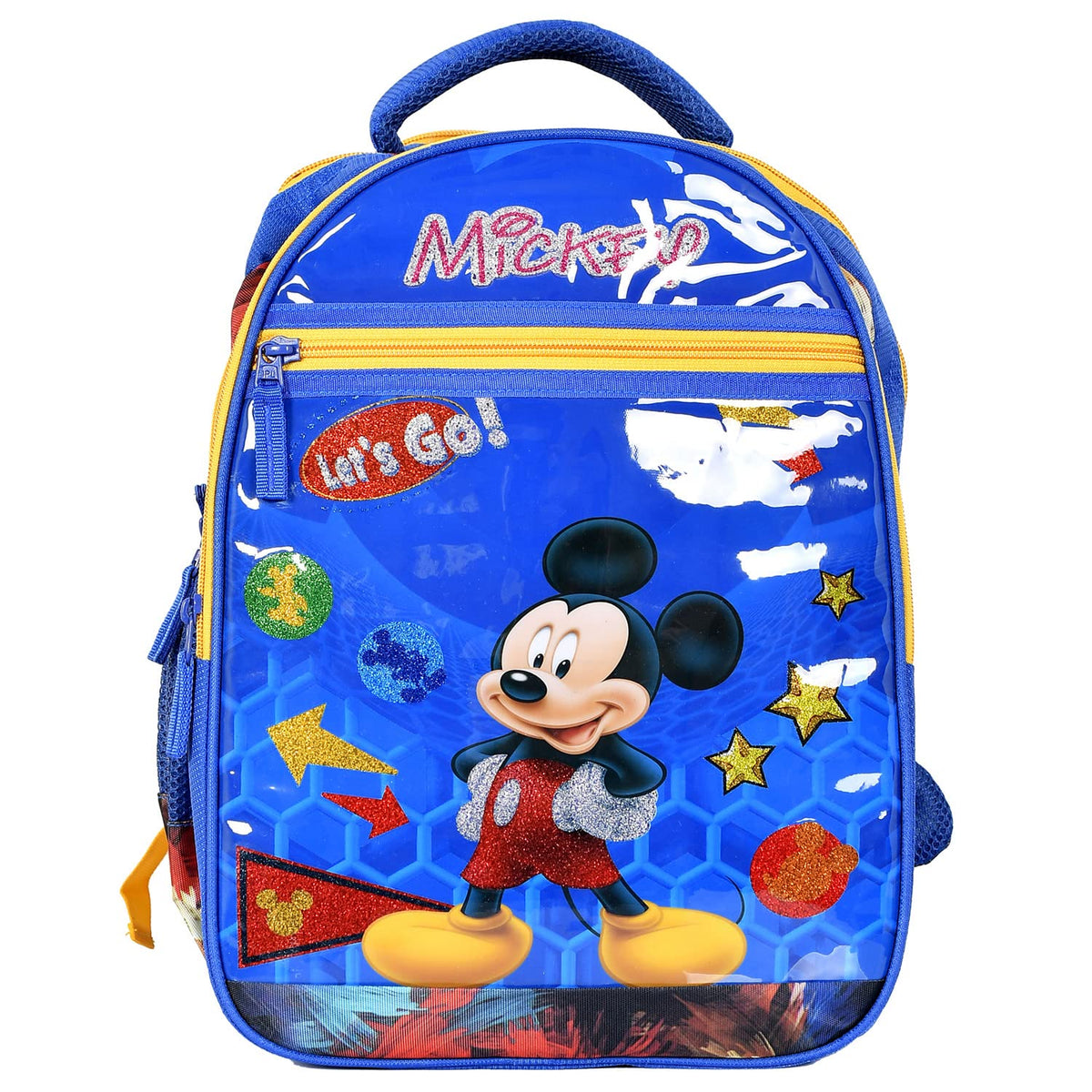 Heart Home Disney Mickey School Bag|Shining Laminated School Bags|Student Bookbag|School Bag for Girls & Boys|School Backpack for Kids|4 Compartments School Bag|Blue