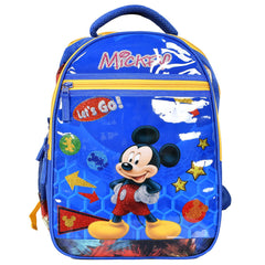 Heart Home Disney Mickey School Bag|Shining Laminated School Bags|Student Bookbag|School Bag for Girls & Boys|School Backpack for Kids|4 Compartments School Bag|Blue
