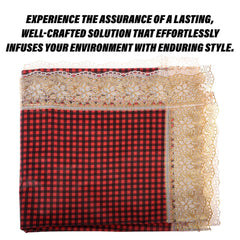 Kuber Industries Dining Table Cover | Kitchen Dining Tablecloth | 4 Seater Center Table Cover | Dining Table Cover for Hall Décor | Barik Check Kitchen Tablecloth | 45x70 | Maroon