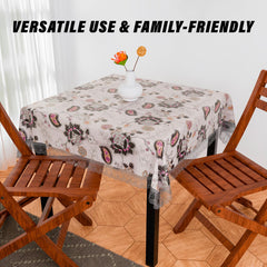 Heart Home Table Cover | PVC Dining Table Cover | Table Cloth | Center Table Cover | Table Cover for Kitchen Table | 3D Gulab Table Cover for Hall Décor | 54 Inch | Black