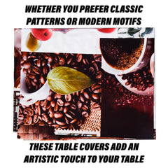 Heart Home Table Cover | Dining Table Cover | Center Table Cover | Reversable Table Cover for Kitchen Table | Coffee Cup Table Cover for Hall Décor | 54x84 Inch | Brown