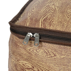 Heart Home Wooden Design Non-Woven Underbed, Strorage Organizer With Transparent Window- Pack of 3 (Brown)-44HH0510