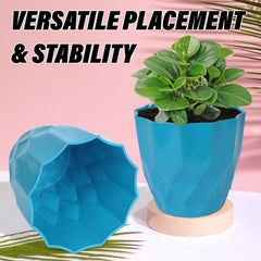 Heart Home Flower Pot | Flower Planter Pots for Indoor | Flower Pots for Outdoor | Pot for Garden & Balcony Flowering | Flower Plants Pot | Barfi Flower Pot | 6 Inch | Pack of 5 | Multi