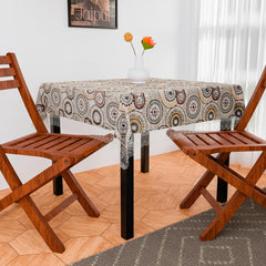 Heart Home Table Cover | PVC Dining Table Cover | Table Cloth | Center Table Cover | Table Cover for Kitchen Table | Rangoli Table Cover for Hall Décor | 54 Inch | White