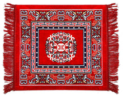 Heart Home Velvet Prayer Mat/Aasan/Pooja Mat/Meditation Mat/Multipurpose Velvet Rug Mat 2 Ft X 2 Ft (Red) CTHH05724