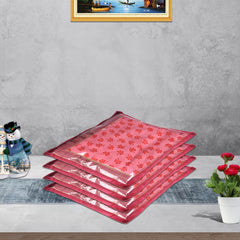 Heart Home Saree Cover | Clothes Storage Bag | Single Packing Saree with Zip Closure | Wardrobe Organizer | Cloth Stoarge Organizer | Plain Saree Cover | Pack of 12 | Maroon