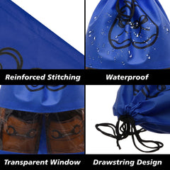 Heart Home Shoe Cover | Travel Shoe Storage Bags | Non-Woven Storage Bag | Shoe Cover with Drawstring | Shoe Organizer with Clear window | Pack of 12 | Multi