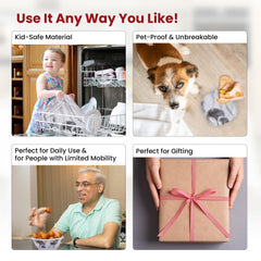 Heart Home 31 Pieces Square Unbreakable Microwave & Dishwasher Safe Melamine Dinnerware Kitchen Crockery Set | Glossy Dinner Sets & Kitchen Set for Home | Red Floral - White