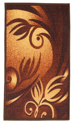 Kuber Industries Flower Design Cotton Bed Side Runner - 57" x 23" x 0.39", Brown