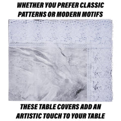 Heart Home Dining Table Cover | PVC Table Cloth Cover | 8 Seater Table Cloth | Marble Table Cover | Table Protector | Table Cover for Dining Table | 60x108 Inch | DTC | Gray