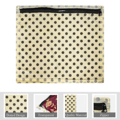 Heart Home Saree Cover | Clothes Storage Bag | Single Packing Saree with Zip Closure | Wardrobe Organizer | Cloth Stoarge Organizer | Dot Design | Pack of 12 | Cream