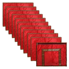 Heart Home Saree Cover | Clothes Storage Bag | Single Packing Saree with Zip Closure | Wardrobe Organizer | Cloth Stoarge Organizer | U Gota Lace Design | Pack of 12 | Maroon