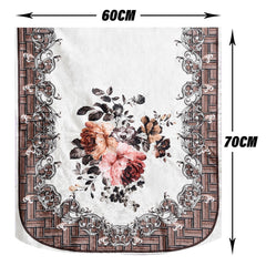 Heart Home Sofa Cover | Single Seater Sofa Slip Cover Set | Check Border Sofa Cover | Velvet Couch Cover | Sofa Slipcover Set | Sofa Cover for Living Room | Brown