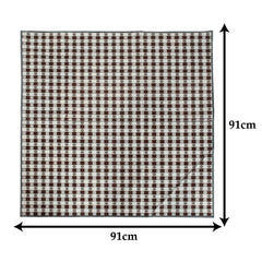 Heart Home PVC Floral Print Both Sided Bed Server Food Mat, Bedsheet Protector for Home 36"x36" (Brown) 54HH4335.