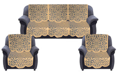 Kuber Industries Artcam Design 5 Seater Cotton Sofa Cover Set (Golden)