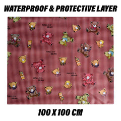 Heart Home Baby Sheet | Reversible Baby Plastic Sheet | Crib Sheet for Baby | Bed Wetting Protector Sheet | Baby Mattress Sheet for Baby | Toddler Bed Sheet | 100x100 CM | Maroon