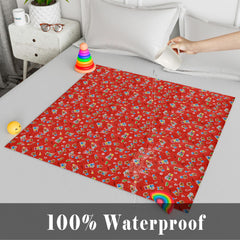 Heart Home Baby Sheet | Reversible Baby Plastic Sheet | Crib Sheet for Baby | Bed Wetting Protector Sheet | Baby Mattress Sheet for Baby | Toddler Bed Sheet | 100x100 CM | Red