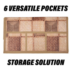 Heart Home Fridge Top Cover | Fridge Top Cover with Pockets | Refrigerator Top Cover for Kitchen | Fridge Top Cover with 6 Utility Pockets | Chatai Fridge Top Cover | Brown