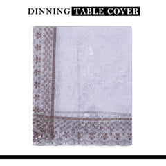 Kuber Industries Dining Table Cover | PVC Table Cover | Brown Embossed Lace Floral Table Cover | Table Protector | Table Cover for Dining Table | 60x90 | Transparent