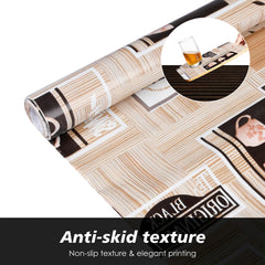 Heart Home Shelf Liner | Kitchen Cabinet Shelf Protector | Kitchen Liners for Cabinets and Drawers | Drawer Liner Mat | Kettle Design Shelf Liner Roll | Cabinet Mat | 3 MTR | Brown