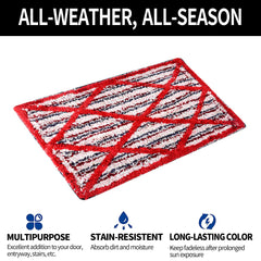 Kuber Industries Door Mat | Dust Trapper Mat | Door Entrance Mat | Anti-Skid Door Mat | Floor Mat for Home Entrance | Katli Mingle Door Mat | Entryway Door Mat | Pack of 3 | Red