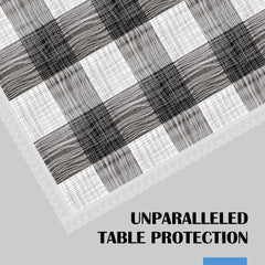 Kuber Industries Dining Table Cover | PVC Table Cloth Cover | 6-Seater Table Cloth | Table Protector Cover | Table Cover for Dining Table | Black Lining Table Cover | 60x90 Inch | DTC | Gray